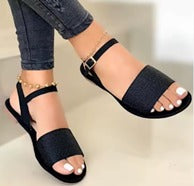 Women Summer Buckle Strap Flat Fashion Casual Sandals