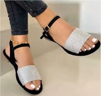 Women Summer Buckle Strap Flat Fashion Casual Sandals