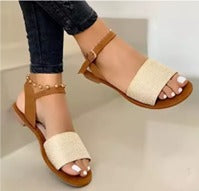 Women Summer Buckle Strap Flat Fashion Casual Sandals